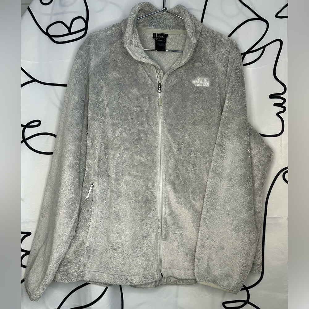 The North Face Osito Women's Light Gray Teddy Jacket XXXL - 3X